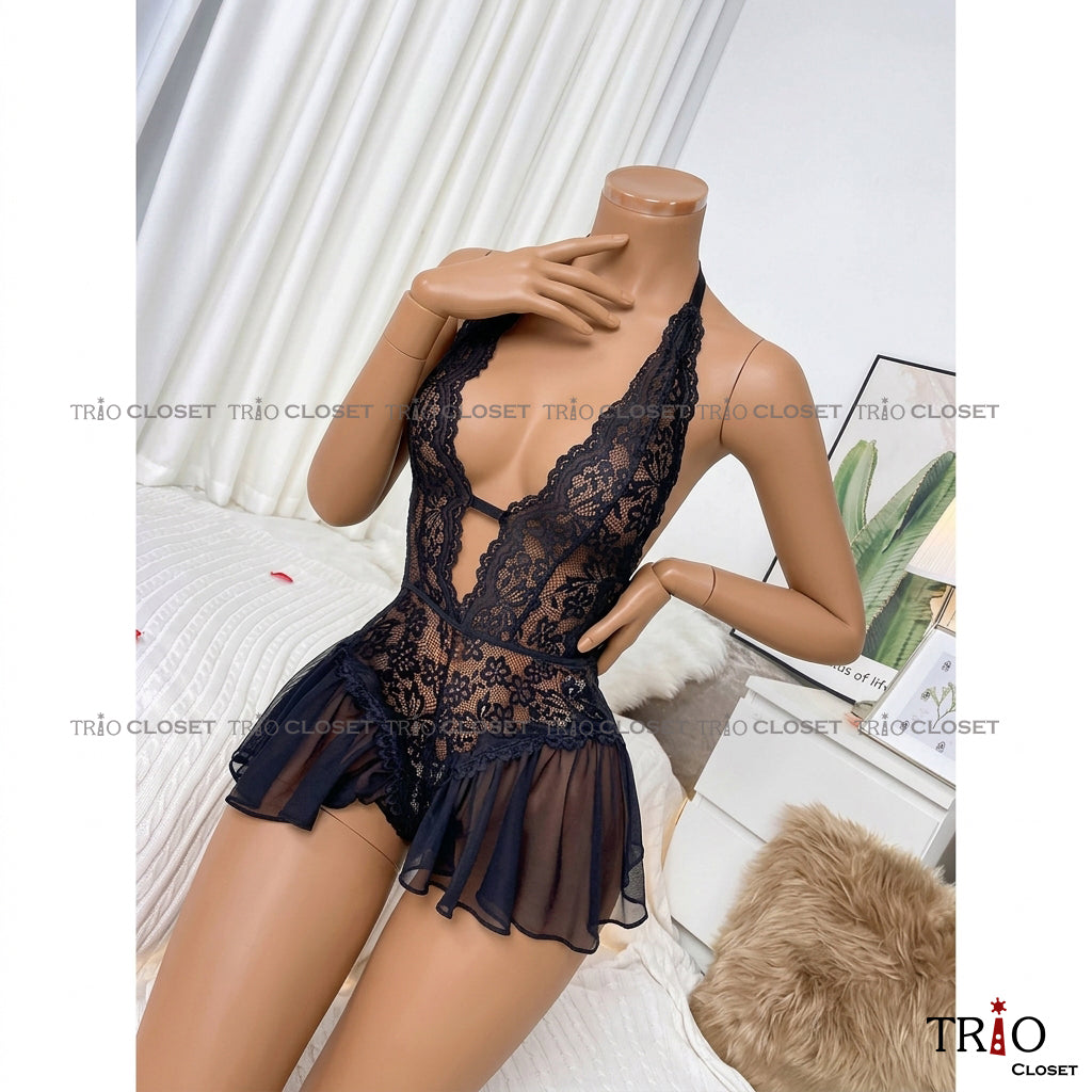 Soft Net Fairy Night Dress Black