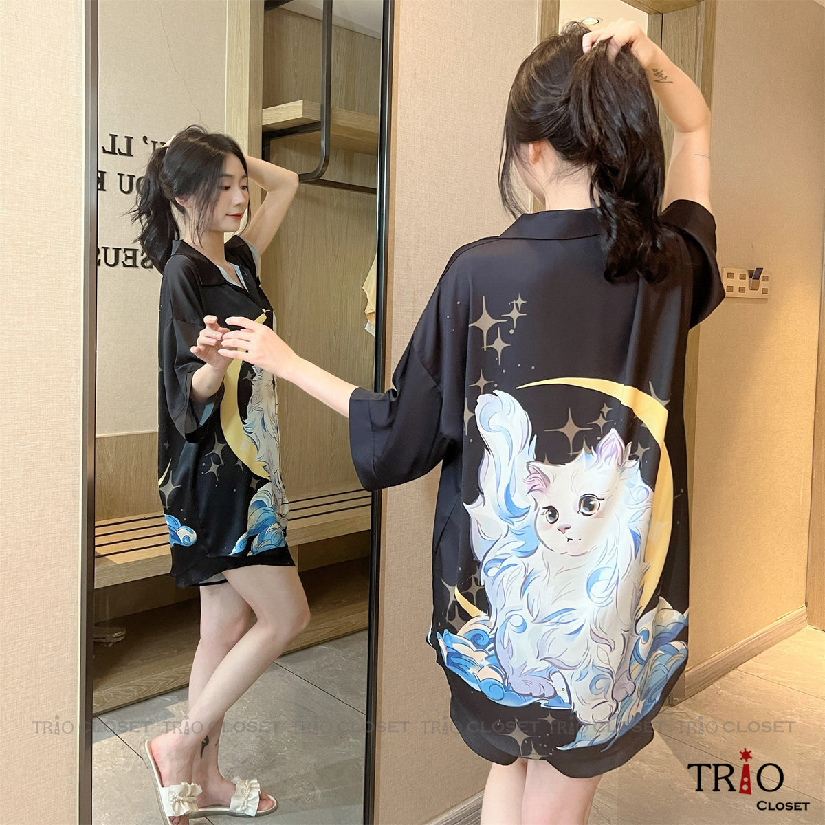 Half Sleeve Ice Silk Long Shirt 12