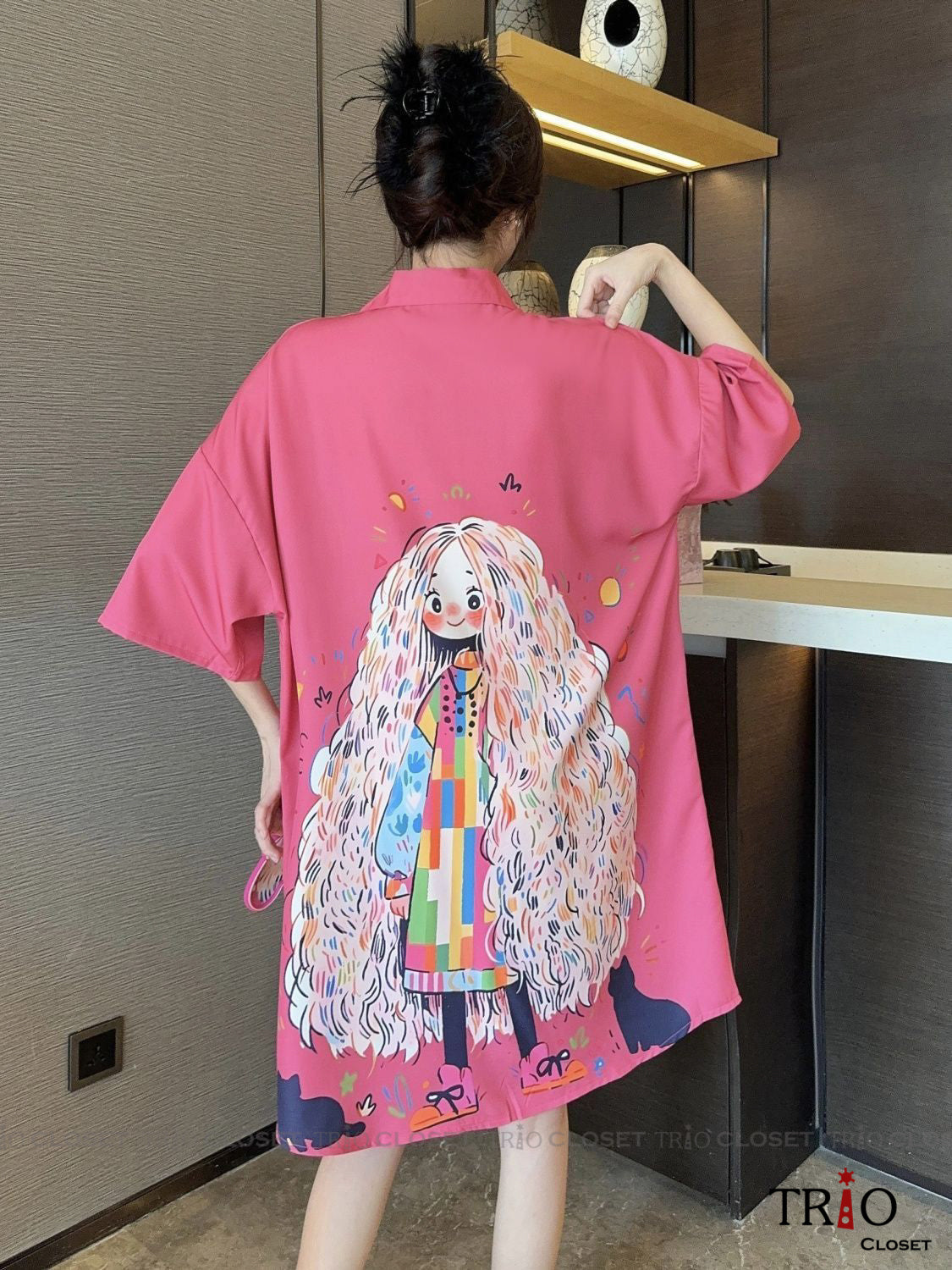 Half Sleeve Ice Silk Long Shirt 15