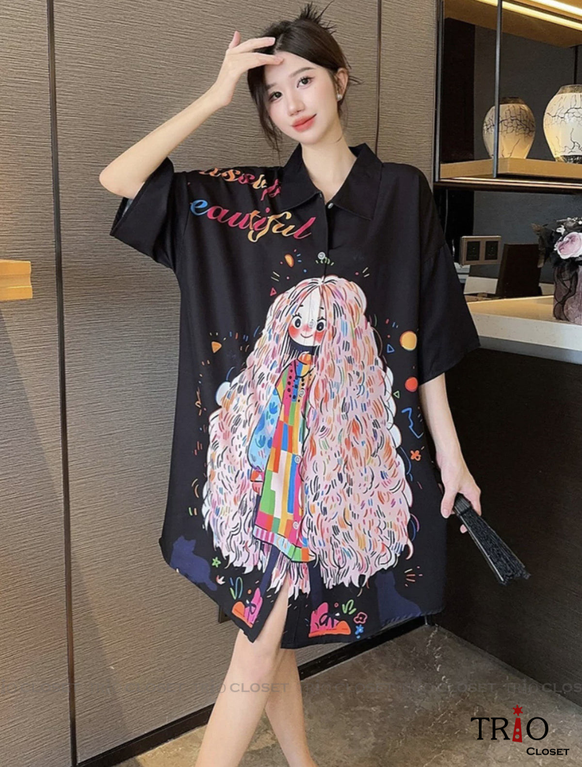 Half Sleeve Ice Silk Long Shirt 16
