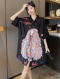 Half Sleeve Ice Silk Long Shirt 16
