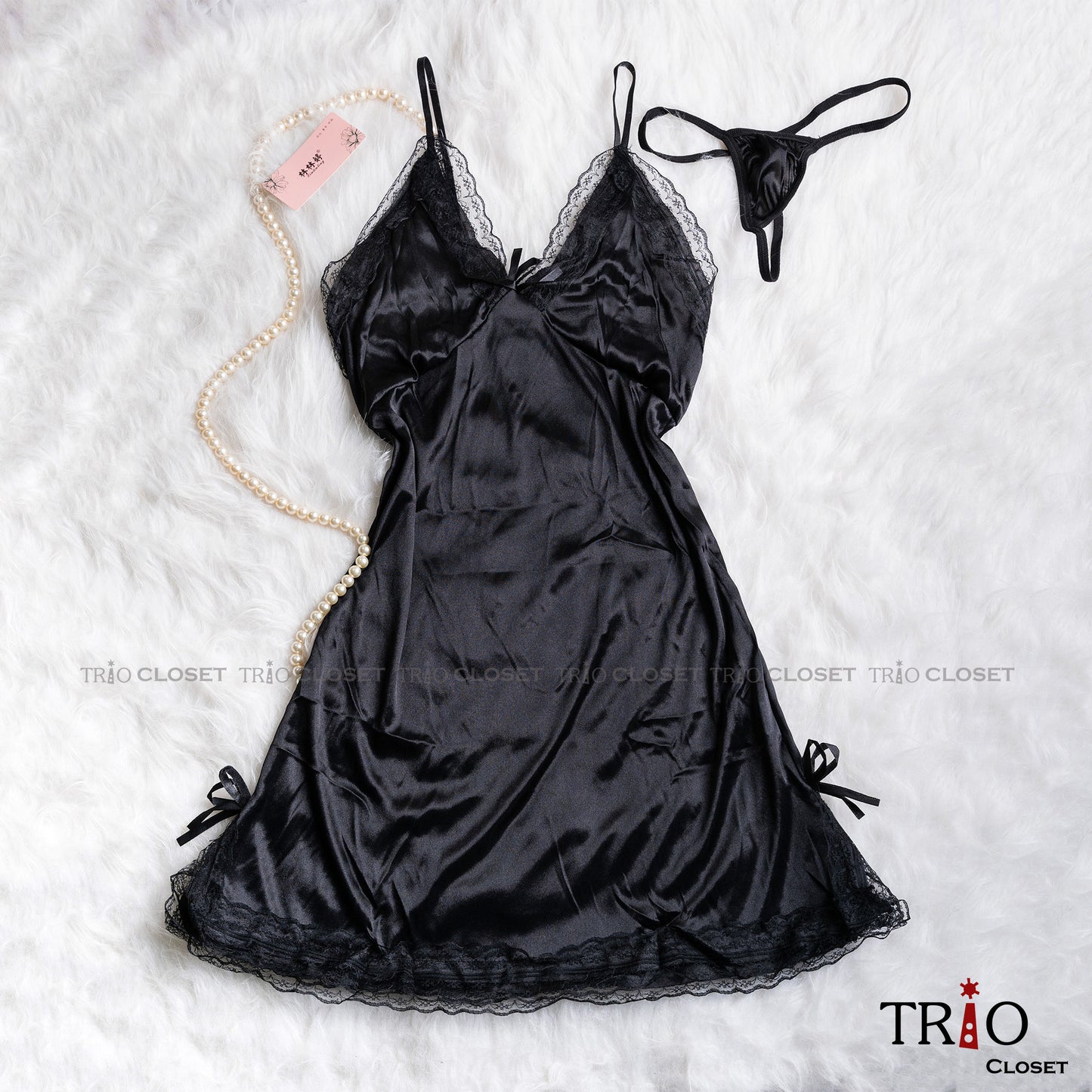 Silk Night Dress Black