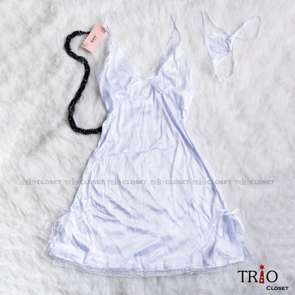 Silk Night Dress White
