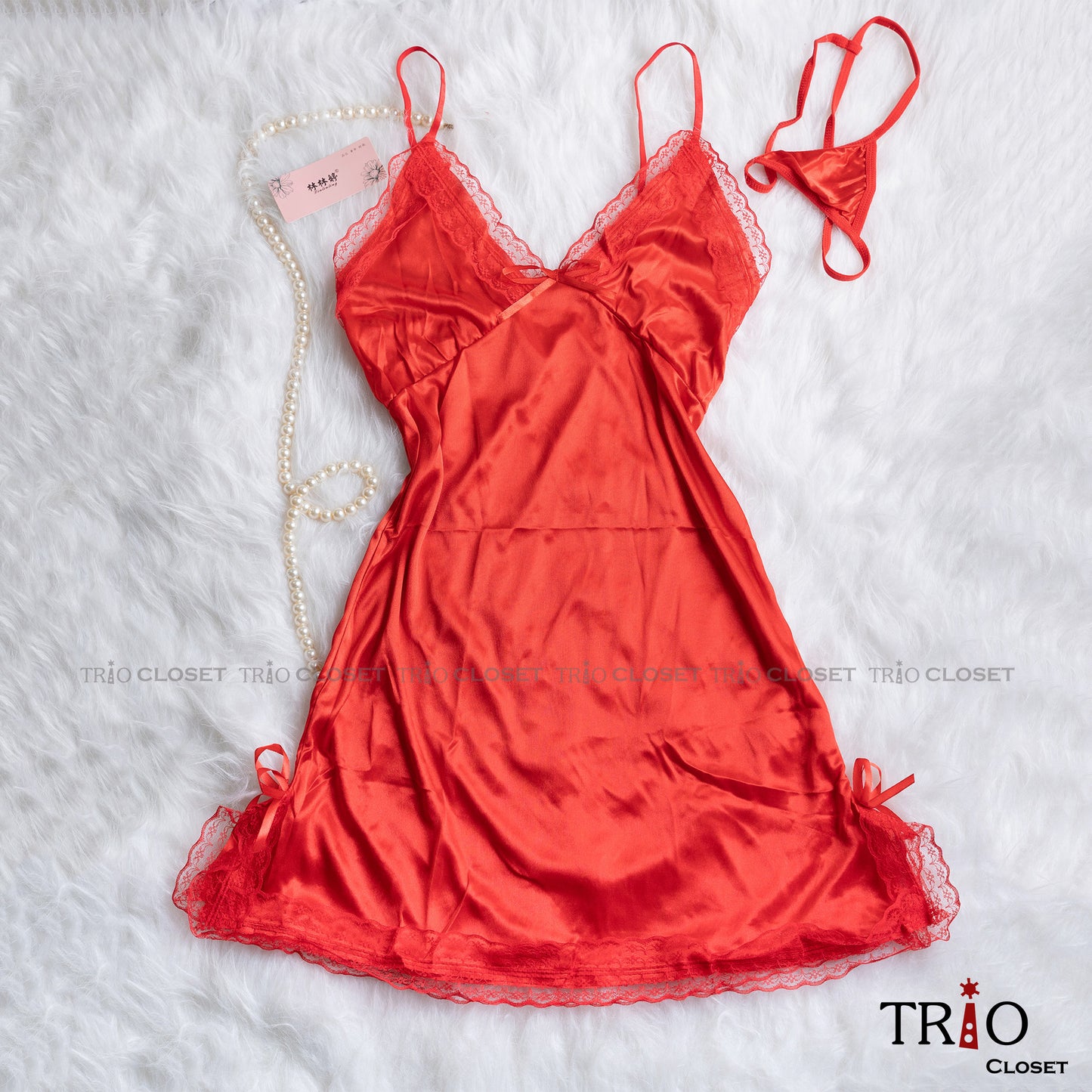 Silk Night Dress Red