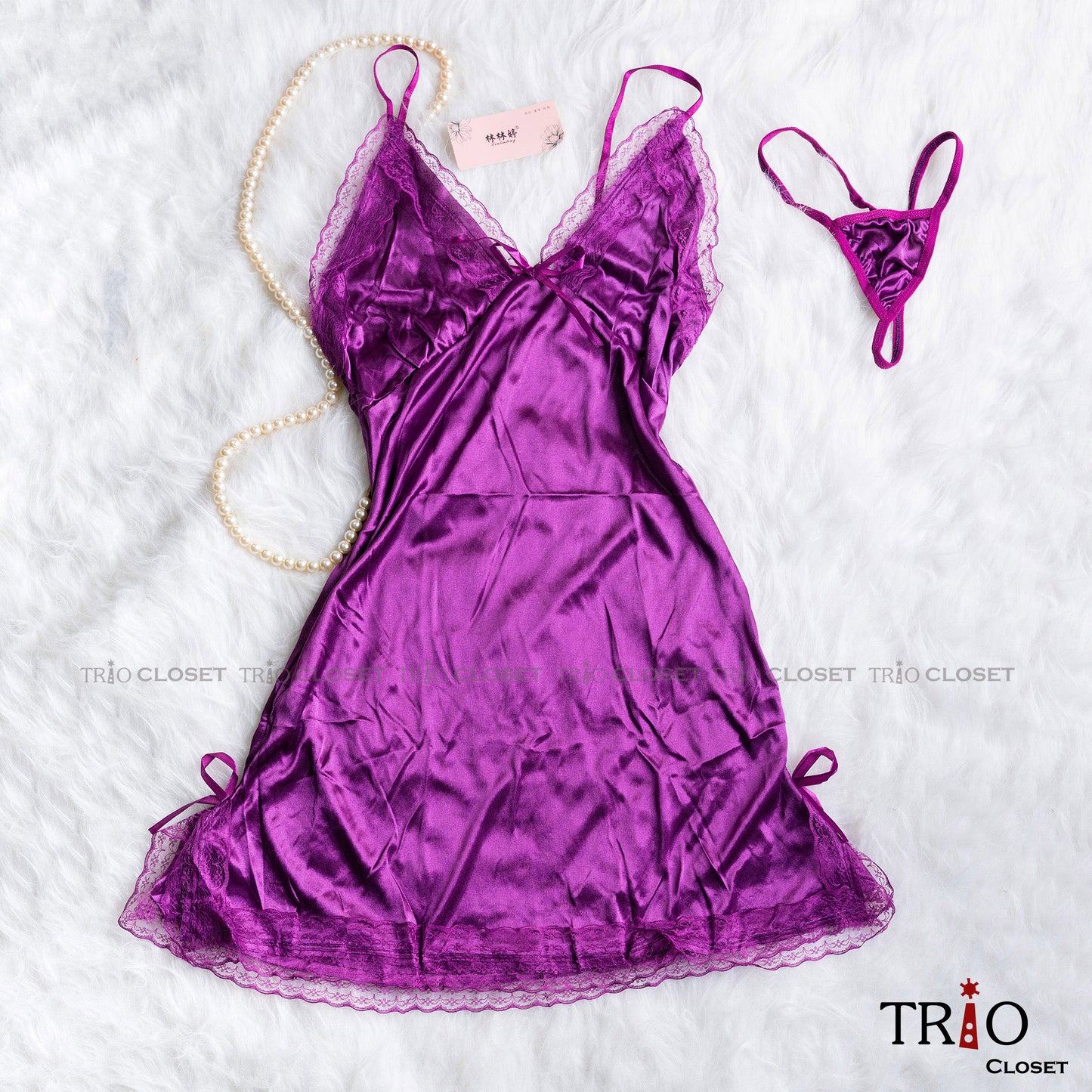 Silk Night Dress Purple