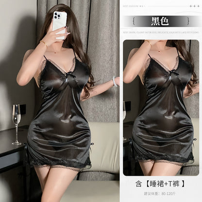 Silk Night Dress Black
