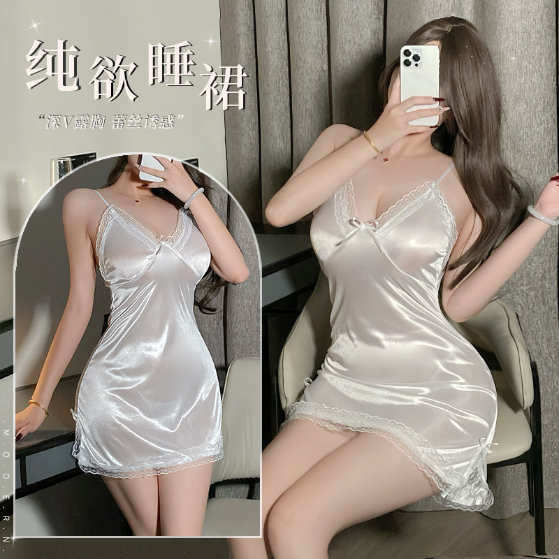 Silk Night Dress White