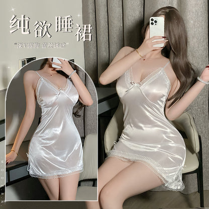 Silk Night Dress White