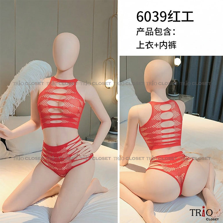 Soft Body Stocking 6039 Red