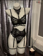 French Fancy Lingerie Set Black