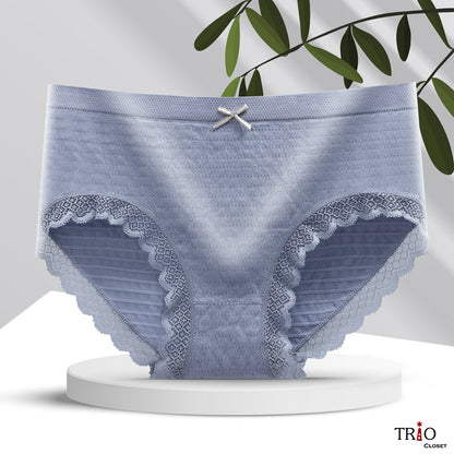 Summer Friendly Super Soft Mid-Waist Cotton Lace Underwear