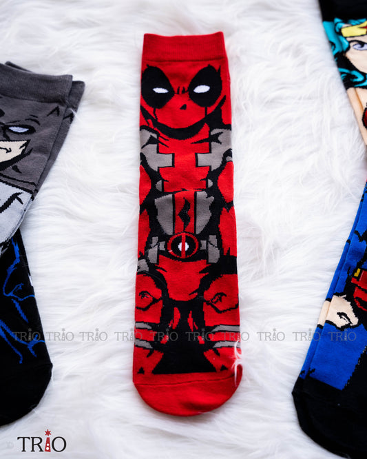 Deadpool Theme Adult Socks