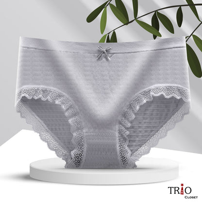 Summer Friendly Super Soft Mid-Waist Cotton Lace Underwear