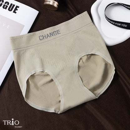 High-Waist Cotton Nylon Mesh Underwear