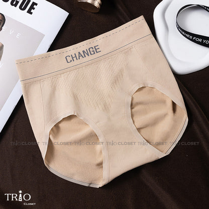 High-Waist Cotton Nylon Mesh Underwear