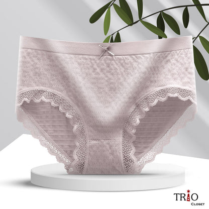 Summer Friendly Super Soft Mid-Waist Cotton Lace Underwear