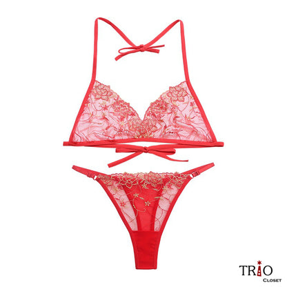 Premium Embroidered French Bikini Set