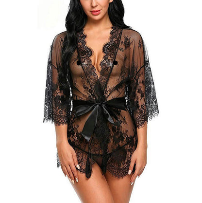 Transparent Net Shrug Black
