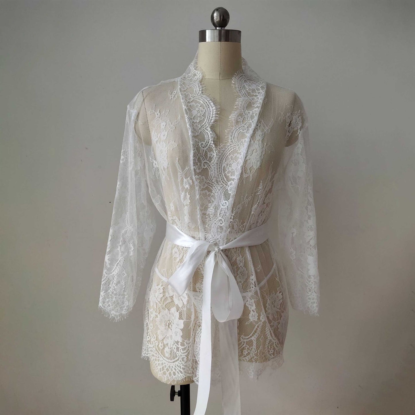 Transparent Net Shrug White