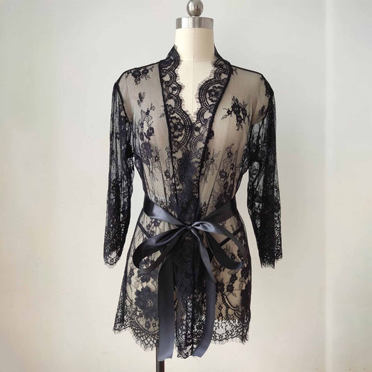 Transparent Net Shrug Black