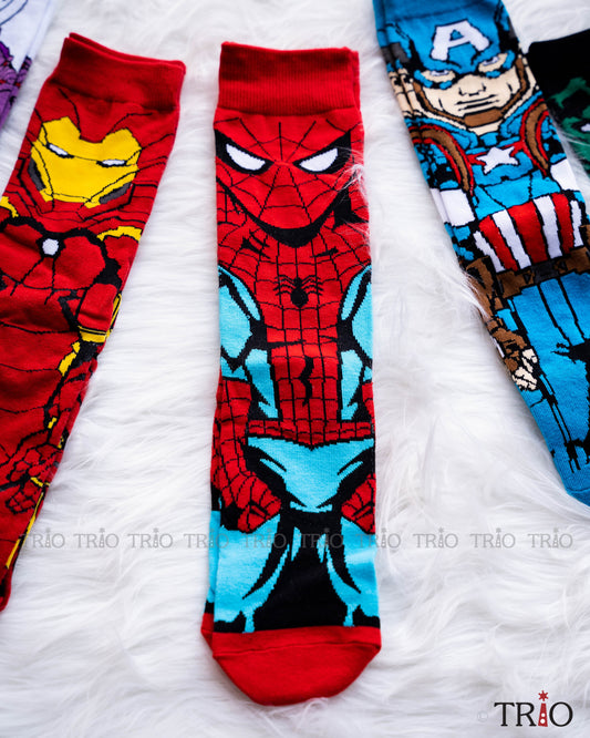 Spider Man Theme Adult Socks
