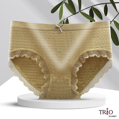 Summer Friendly Super Soft Mid-Waist Cotton Lace Underwear