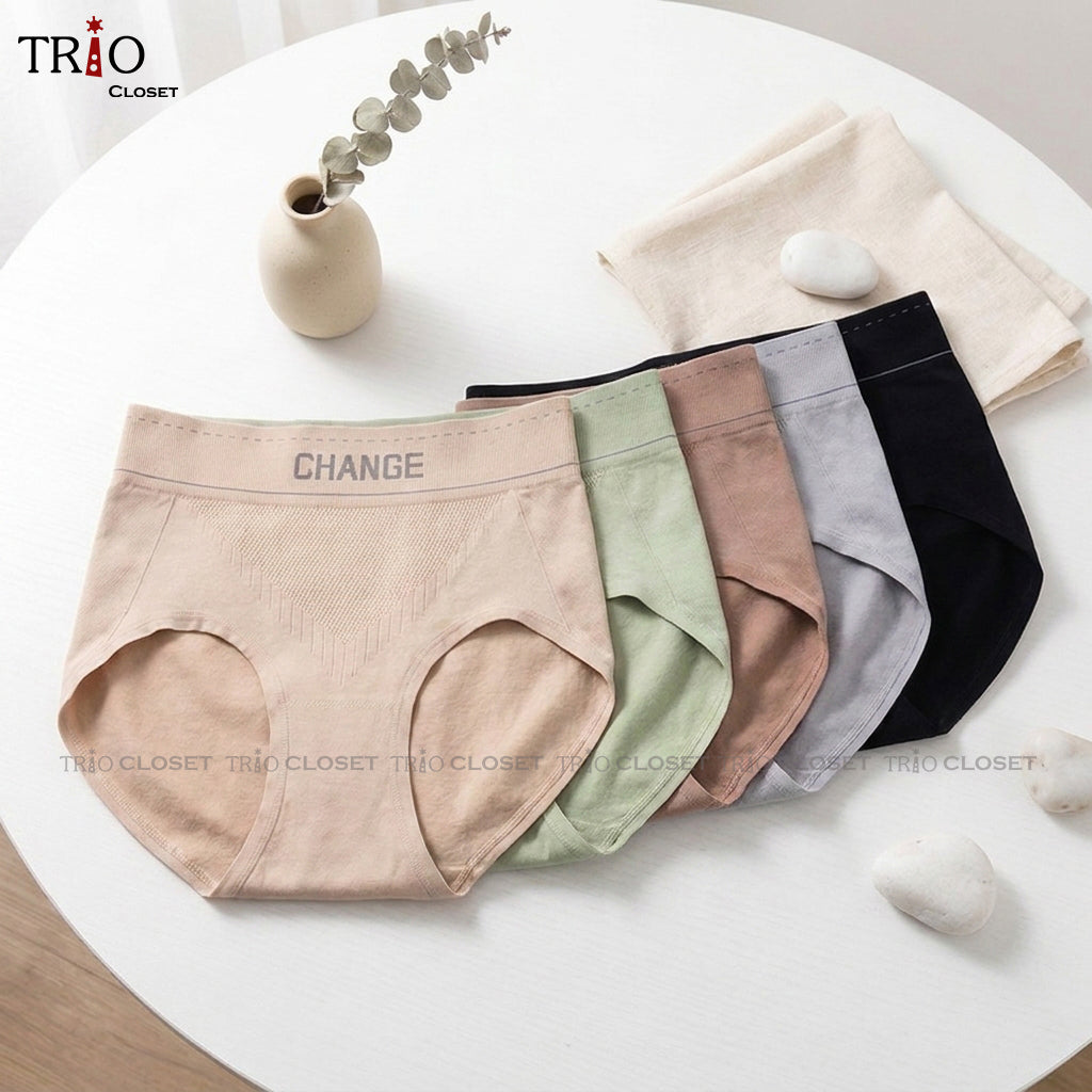 High-Waist Cotton Nylon Mesh Underwear